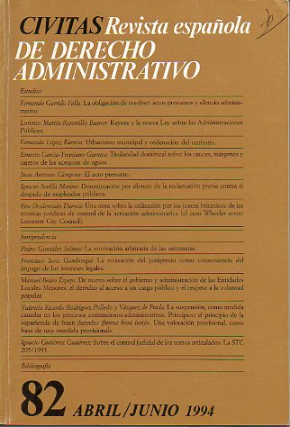 CIVITAS. Revista espaola de Derecho Administrativo. N 82. Abril-Junio 1994.