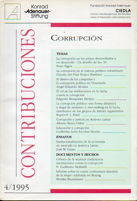 CONTRIBUCIONES. Revista de la Konrad Adenauer Stiftung-CEDLA. Año 95. Nº 4.