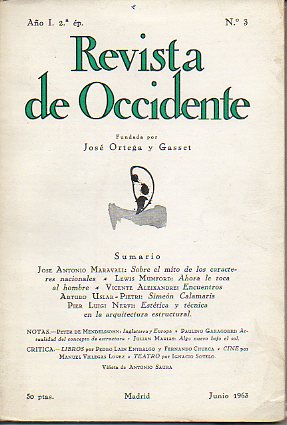 REVISTA DE OCCIDENTE.  A�o I. 2� �poca. N� 3.