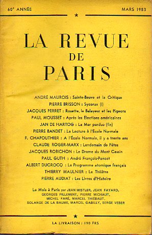 LA REVUE DE PARIS. 60e anne.