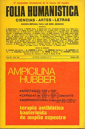 FOLIA HUMANISTICA. Ciencias-Artes-Letras. Ed. especial para los Sres. Mdicos. Tomo XI. N 130.