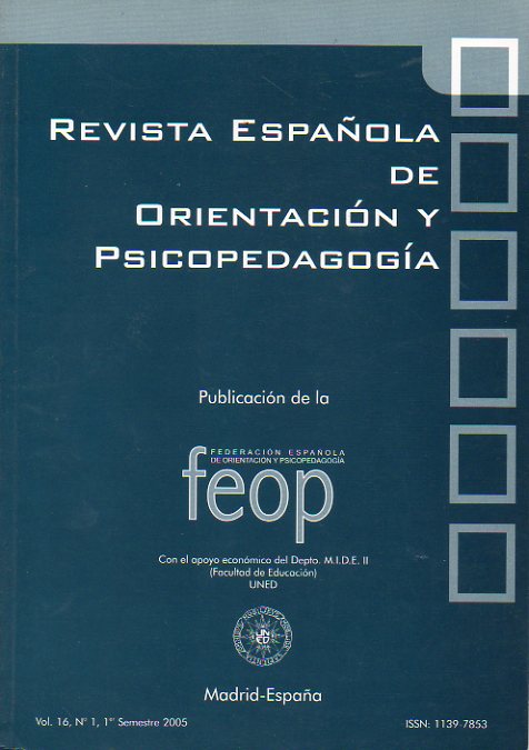 REVISTA ESPAÑOLA DE ORIENTACIÓN Y PSICOPEDAGOGÍA. Vol. 16. Nº 1.