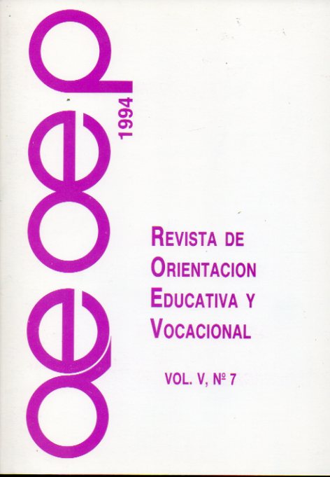 REVISTA DE ORIENTACIN EDUCATIVA Y VOCACIONAL. Vol. V. N 7.