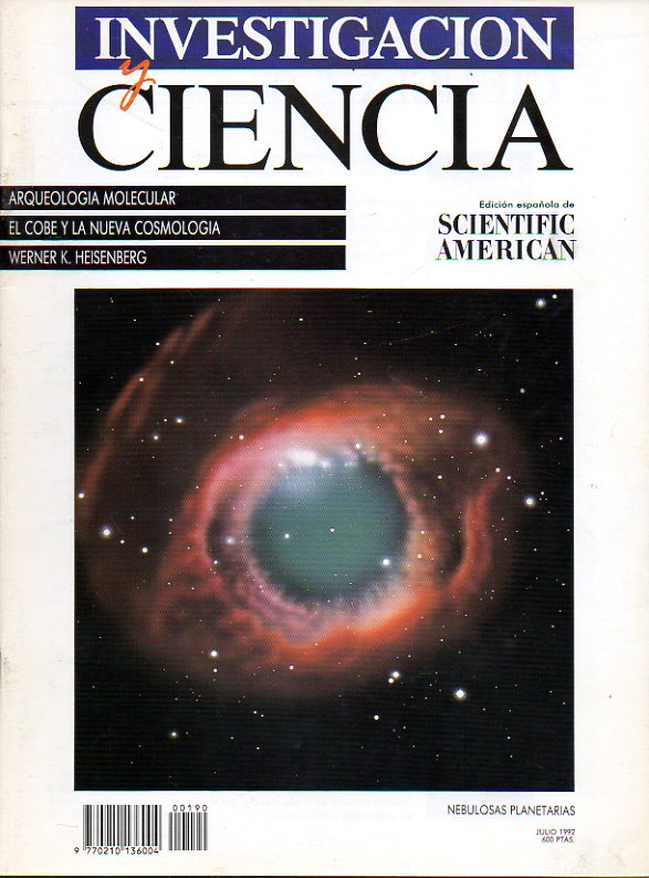 INVESTIGACIN Y CIENCIA. Edicin Espaola de Scientific American. N 190. La pandemia del SIDA. Funciones biolgicas del xido ntrico. Nebulosas plan