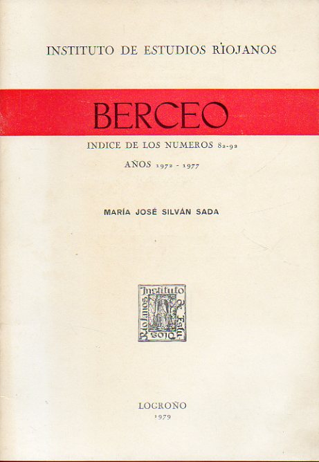 BERCEO. Índice de los números 82 a 92. Años 1972-1977.