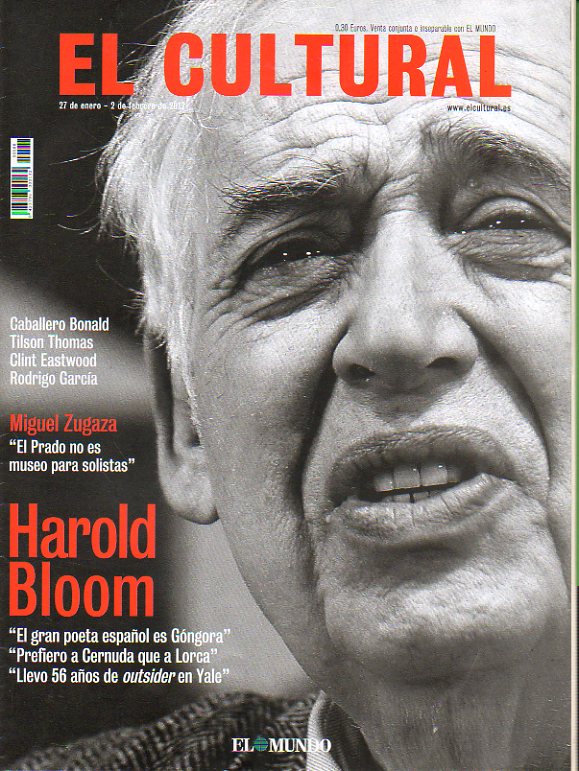 EL CULTURAL. Harold Bloom. Ta Blesa sobre Caballero Bonald. Reseas de Adolfo Garca Ortega, Elsa Osorio, Jennifer Egan. Michiko Kakutani: La China d