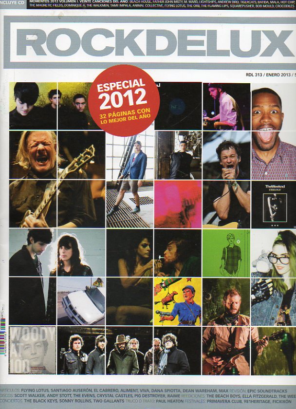 ROCK DE LUX. N� 313. Especial 2012. Santiago Auser�n, El Cabrero, Scott Walker, Flying Lotus... No conserva CD.