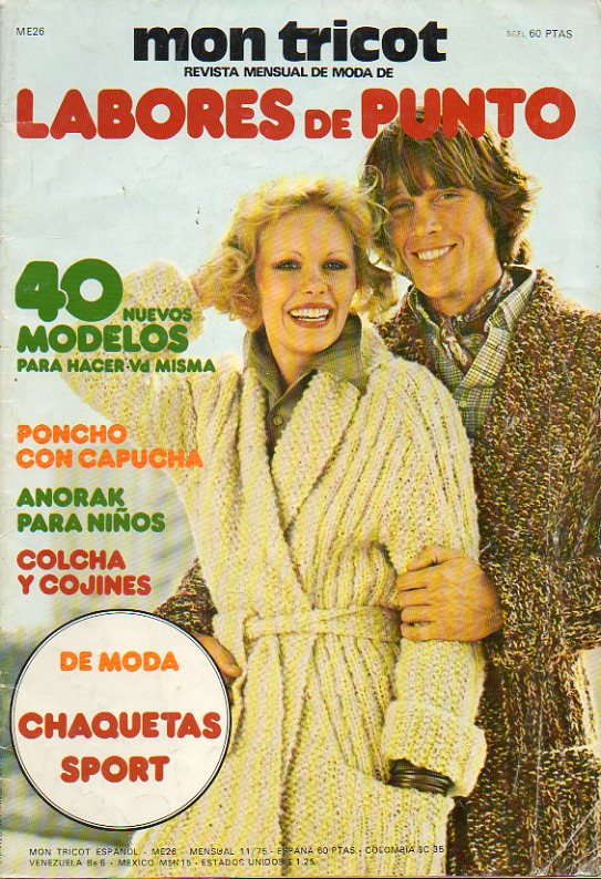MON TRICOT. Revista Mensual de Moda. LABORES DE PUNTO.