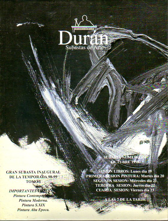 SUBASTA N 331. OCTUBRE 1998. Pintura clsica, moderna y contempornea. Con 500 reproducciones.