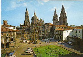 Tarjeta Postal:  N 126. SANTIAGO DE COMPOSTELA. Catedral. Fachada de Azabachera.