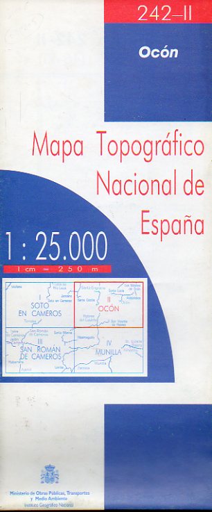 MAPA TOPOGRÁFICO NACIONAL DE ESPAÑA. Escala 1:25.000. 242-II. OCÓN.