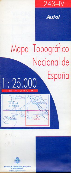MAPA TOPOGRFICO NACIONAL DE ESPAA. Escala 1:25.000. 243-IV. AUTOL.