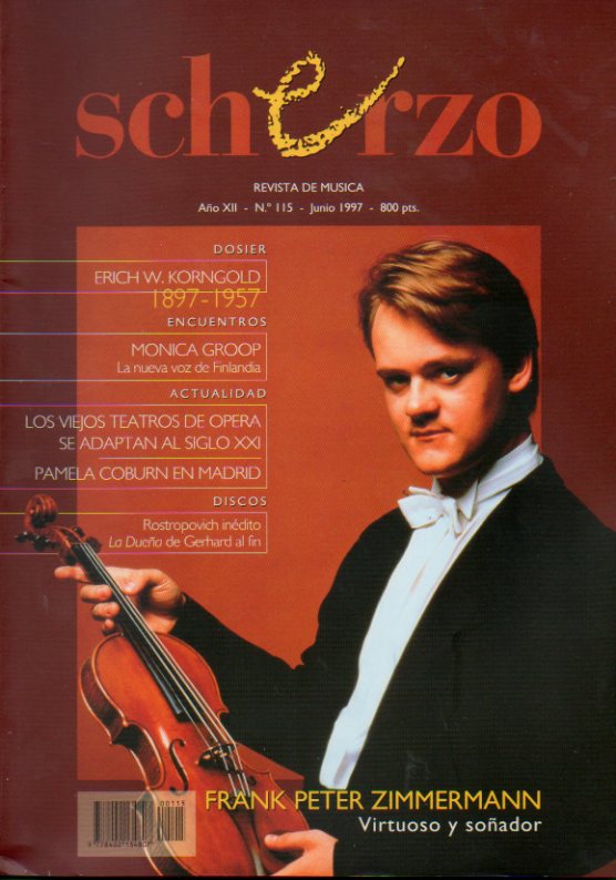 SCHERZO. Revista de Música. Año XII. Nº 115. Frank Peter Simmermann, virtuoso y soñador; Dossier Erich W. KOrngold (1897-1957); Monica Groop, la nueva