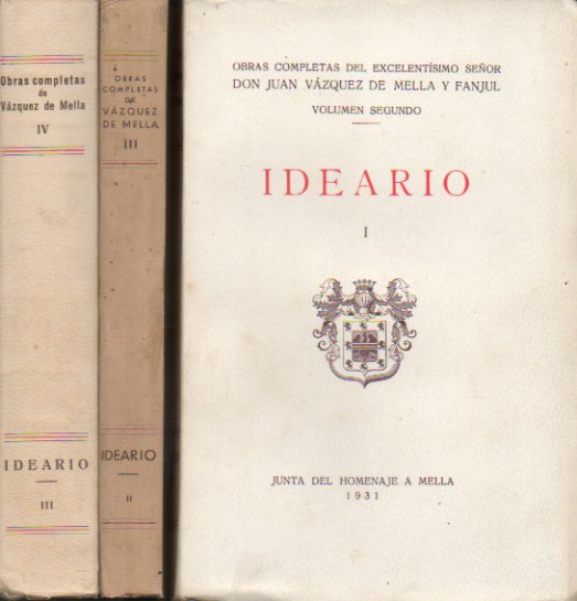 IDEARIO. 3 vols. Prlogo de Vctor Pradera.