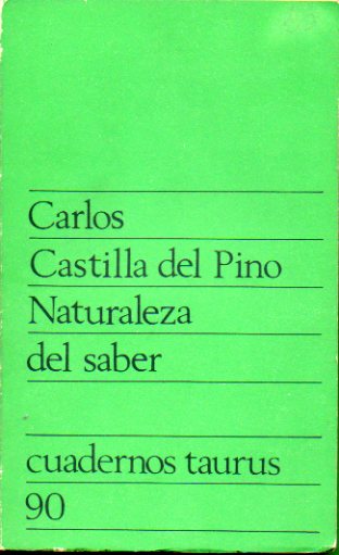 NATURALEZA DEL SABER.