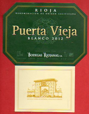 Etiqueta: PUERTA VIEJA. Blanco 2012.