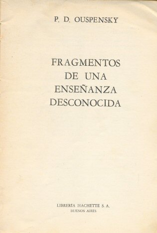 Fragmentos de una enseanza desconocida