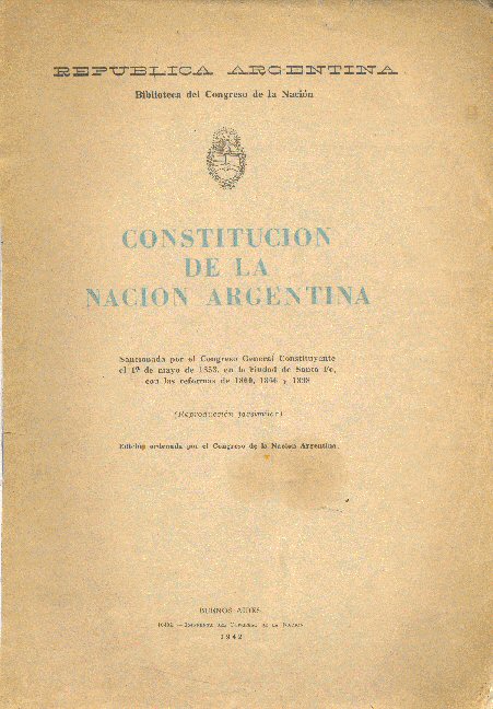 Constitucin de la Nacin Argentina (Reproduccin fascimilar)